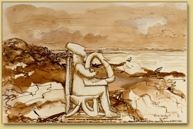 Harper from Keros (2800-2300 BC) Plays on Wood Island 