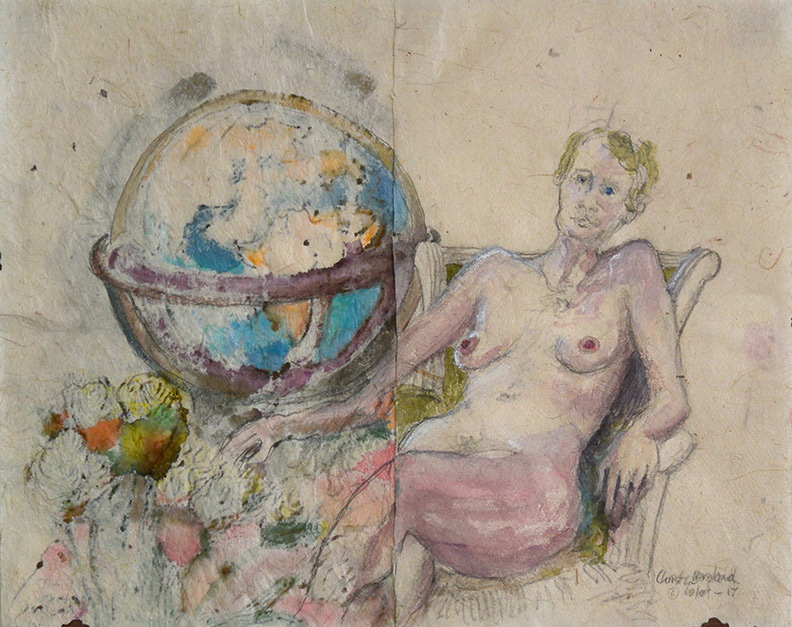 Christy Bergland figure drawings, Model and the Globe