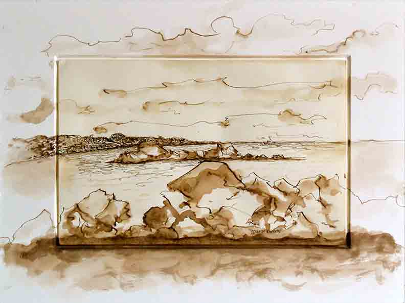 Christy Bergland Sepia Ink, Rocks to East Point