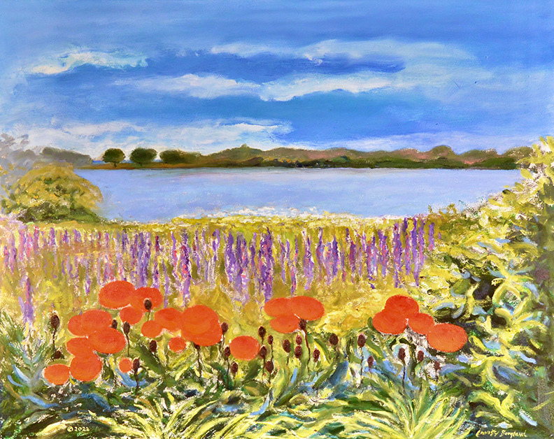 Christy Bergland, Early Summer Garden and Pond