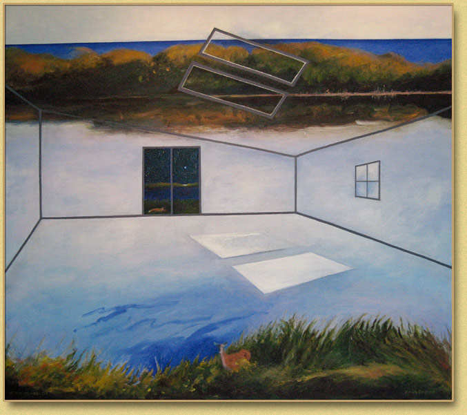 The Maine Studio on Great Pond With Deer and Fox