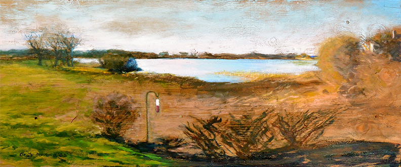 Christy Bergland oil, Great Pond in Winter 