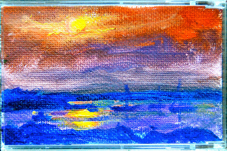Christy Bergland, acrylic boxes, Evening, Toward Hills Beach