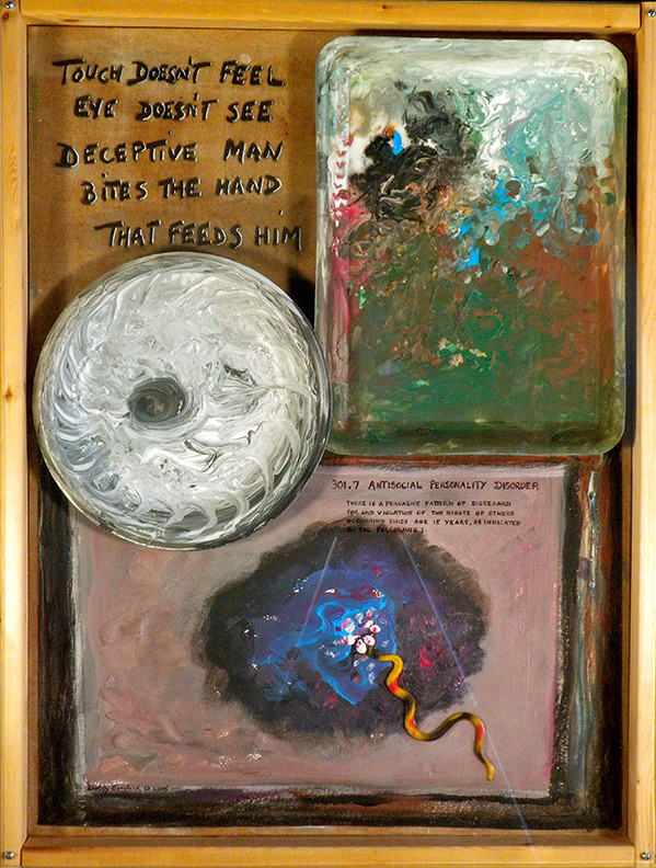 Christy Bergland, acrylic boxes, Vry, Antisocial Personality Disorder