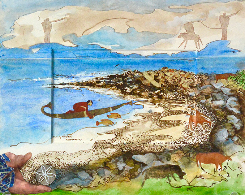 Christy Bergland Collaboratives, Sea Creatures in the Sky, Mining the Rocks at Biddeford Pool Maine #16
