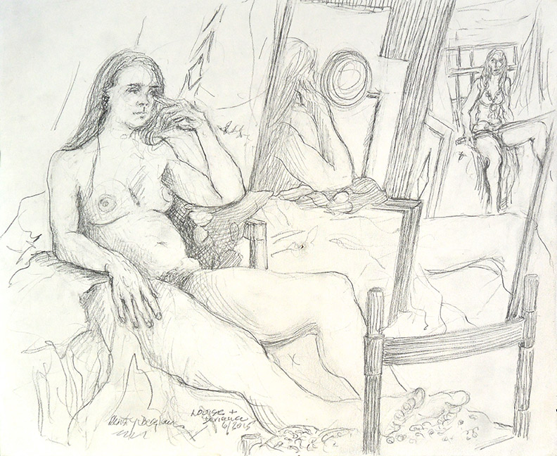 Christy Bergland figure drawings, Louise and Deviana