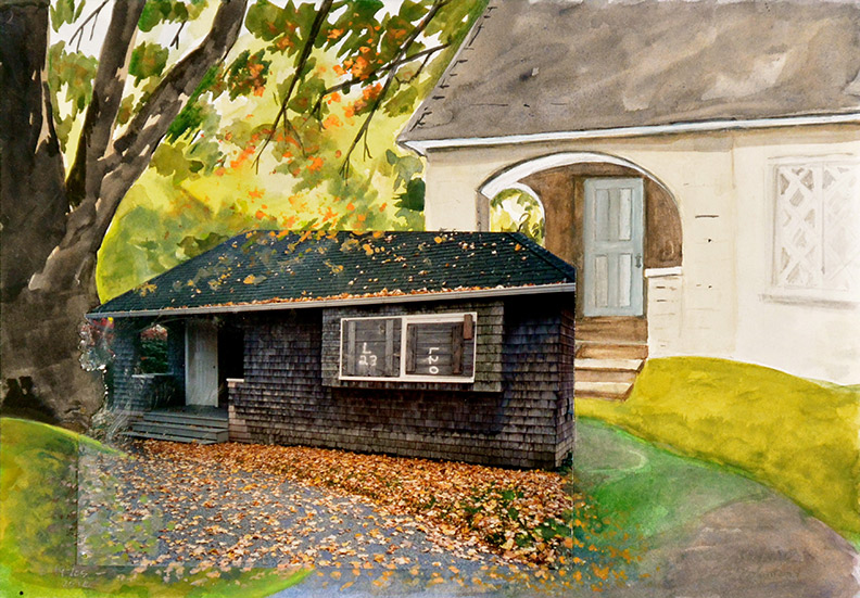 Christy Bergland photo collage, Once a Summer Studio, Now Fall