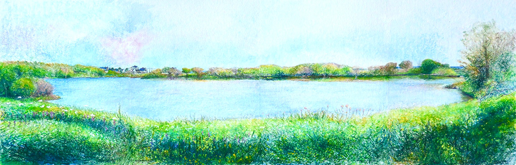 Christy Bergland, Late Spring Panorama at Great Pond